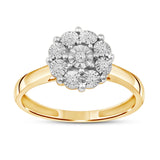 Diamantring i Gult/Hvitt Gull (585) med 0.12ct TW/SI Diamanter