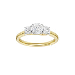 Lab-diamant trestensring 1,00 ct F/VS – 9K gult gull
