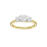 Lab-diamant trestensring 1,00 ct F/VS – 9K gult gull