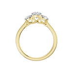 Lab-diamant trestensring 1,00 ct F/VS – 9K gult gull