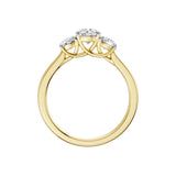 Lab-diamant trestensring 1,00 ct F/VS – 9K gult gull