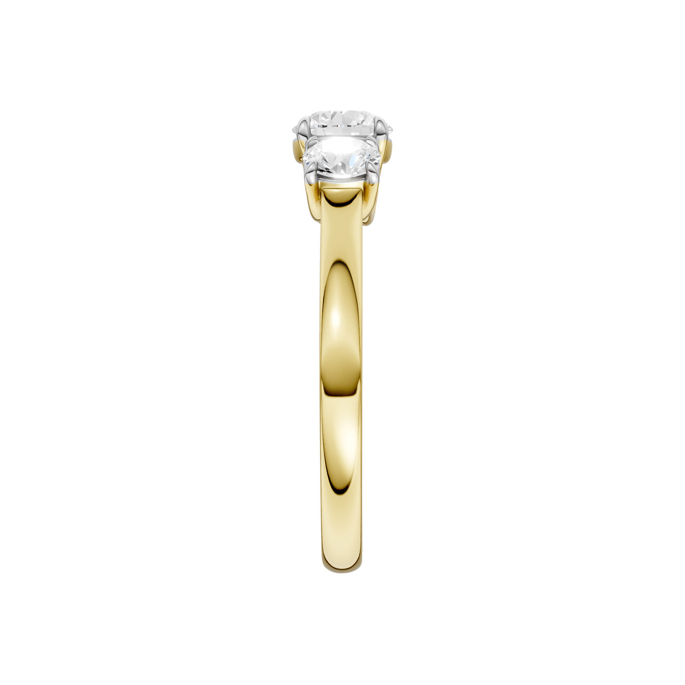 Lab-diamant trestensring 1,00 ct F/VS – 9K gult gull