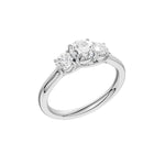 Trestensring 2,00 ct F/VS – 9K hvitt gull, sett skrått forfra
