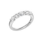Lab-diamant alliansering 5 steiner 1,00 ct F/VS – 9K hvitt gull