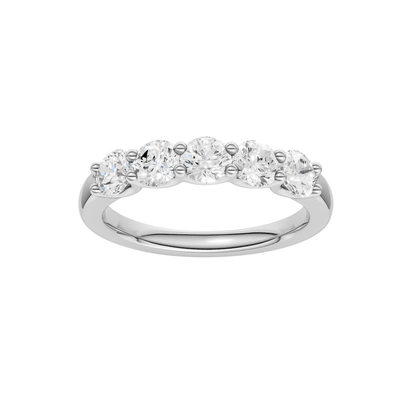 Lab-diamant alliansering 5 steiner 1,00 ct F/VS – 9K hvitt gull