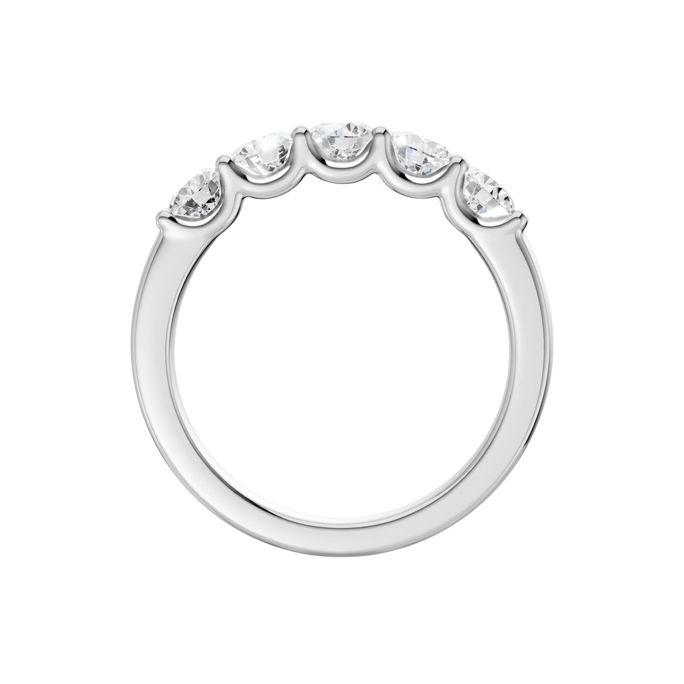 Lab-diamant alliansering 5 steiner 1,00 ct F/VS – 9K hvitt gull