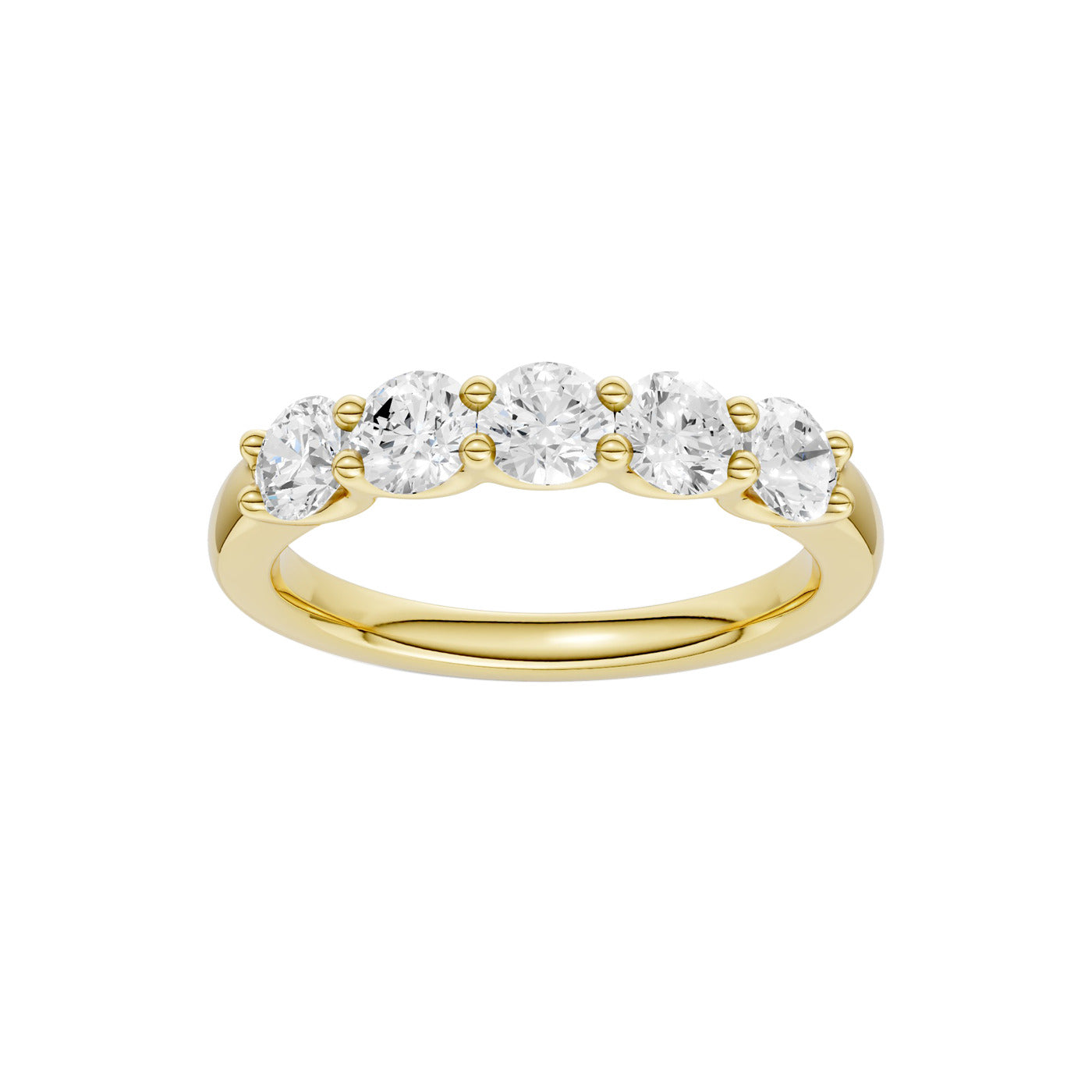 Lab-diamant alliansering 5 steiner 1,00 ct F/VS – 9K gult gull
