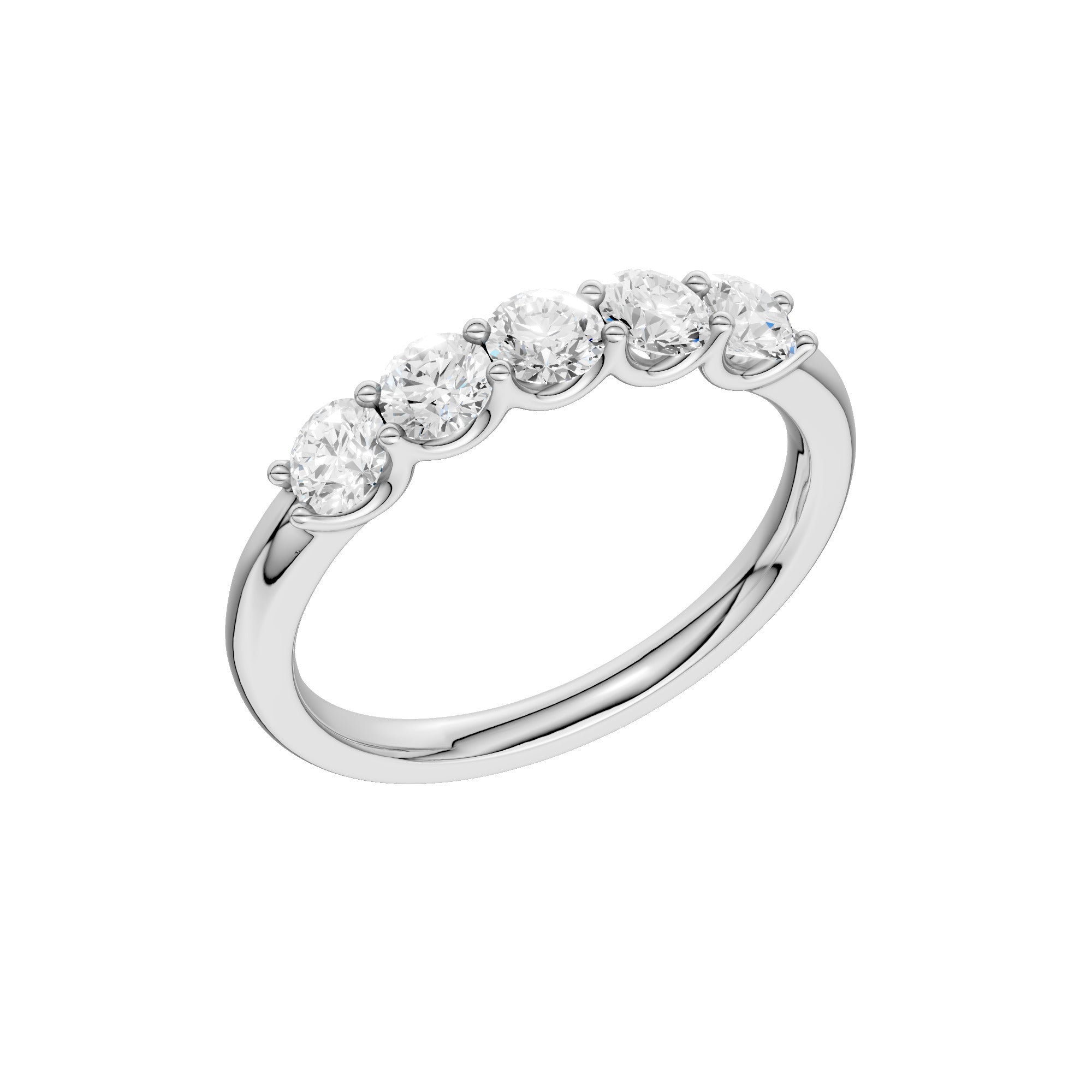 Lab-diamant alliansering 5 steiner 0,75 ct F/VS – 9K hvitt gull
