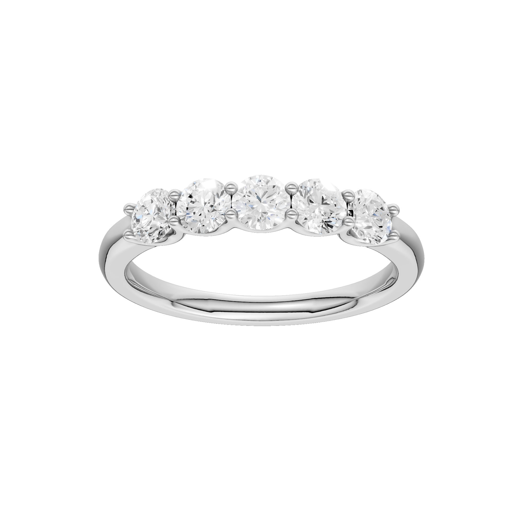 Lab-diamant alliansering 5 steiner 0,75 ct F/VS – 9K hvitt gull