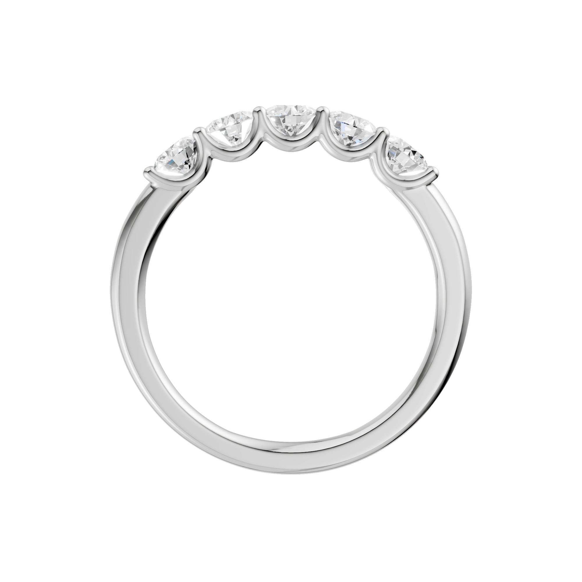 Lab-diamant alliansering 5 steiner 0,75 ct F/VS – 9K hvitt gull