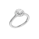 Lab-diamant rosettring 0,75 ct F/VS – 9K hvitt gull