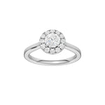 Lab-diamant rosettring 0,75 ct F/VS – 9K hvitt gull