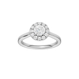 Lab-diamant rosettring 0,75 ct F/VS – 9K hvitt gull