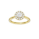 Lab-diamant rosettring 0,75 ct F/VS – 9K gult gull