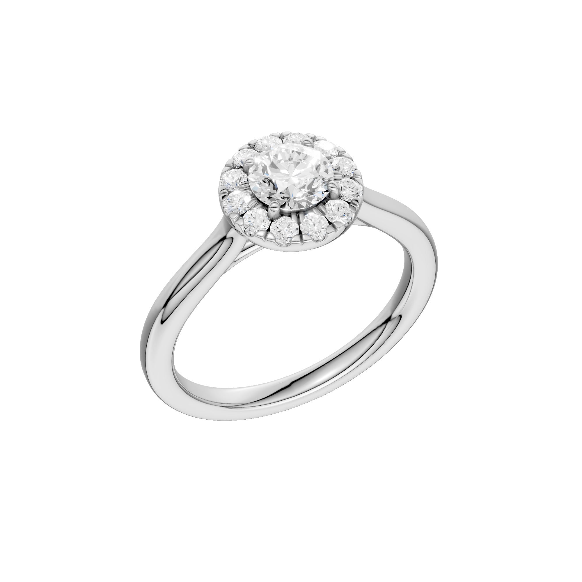 Lab-diamant rosettring 1,00 ct F/VS – 9K hvitt gull