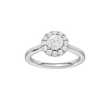 Lab-diamant rosettring 1,00 ct F/VS – 9K hvitt gull