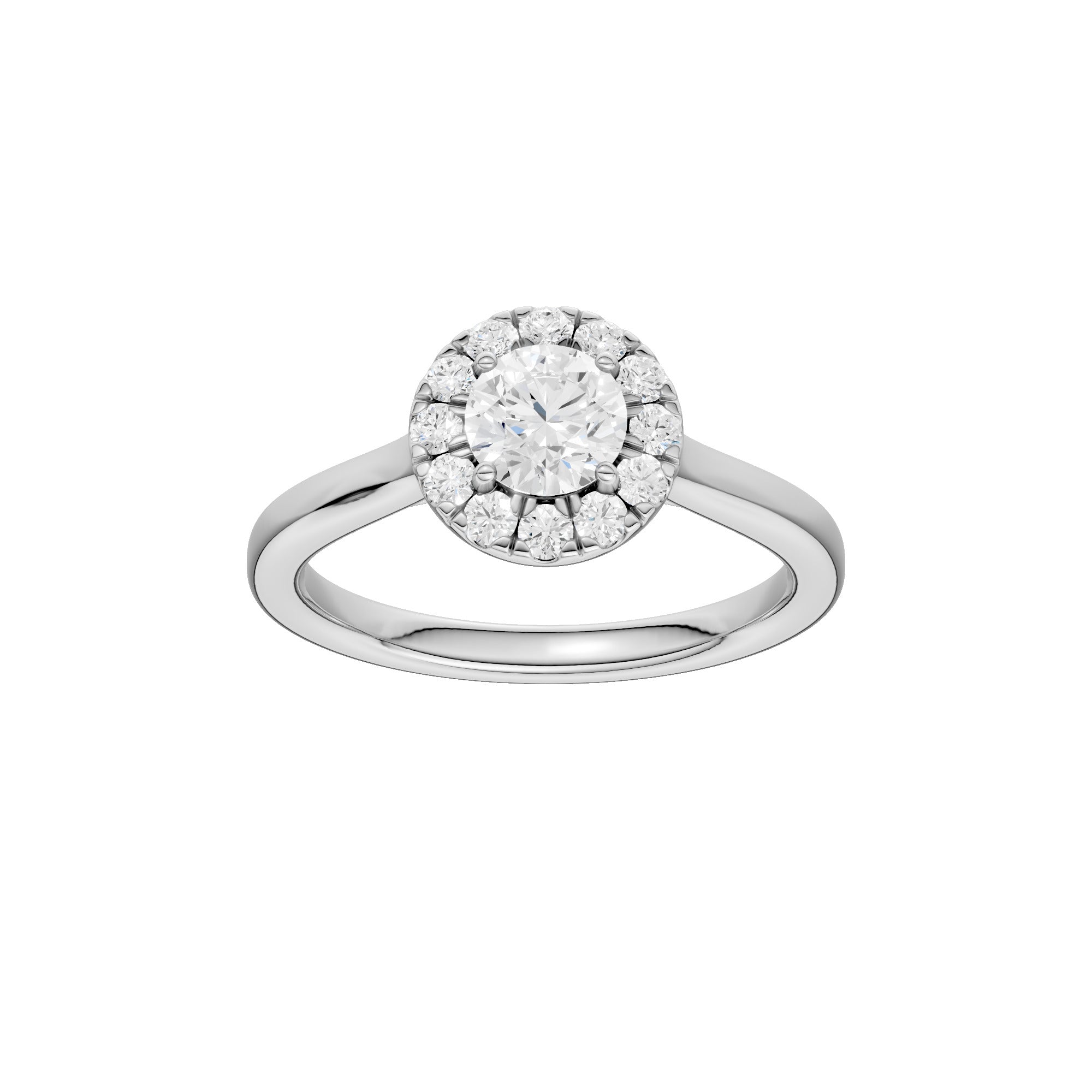 Lab-diamant rosettring 1,00 ct F/VS – 9K hvitt gull