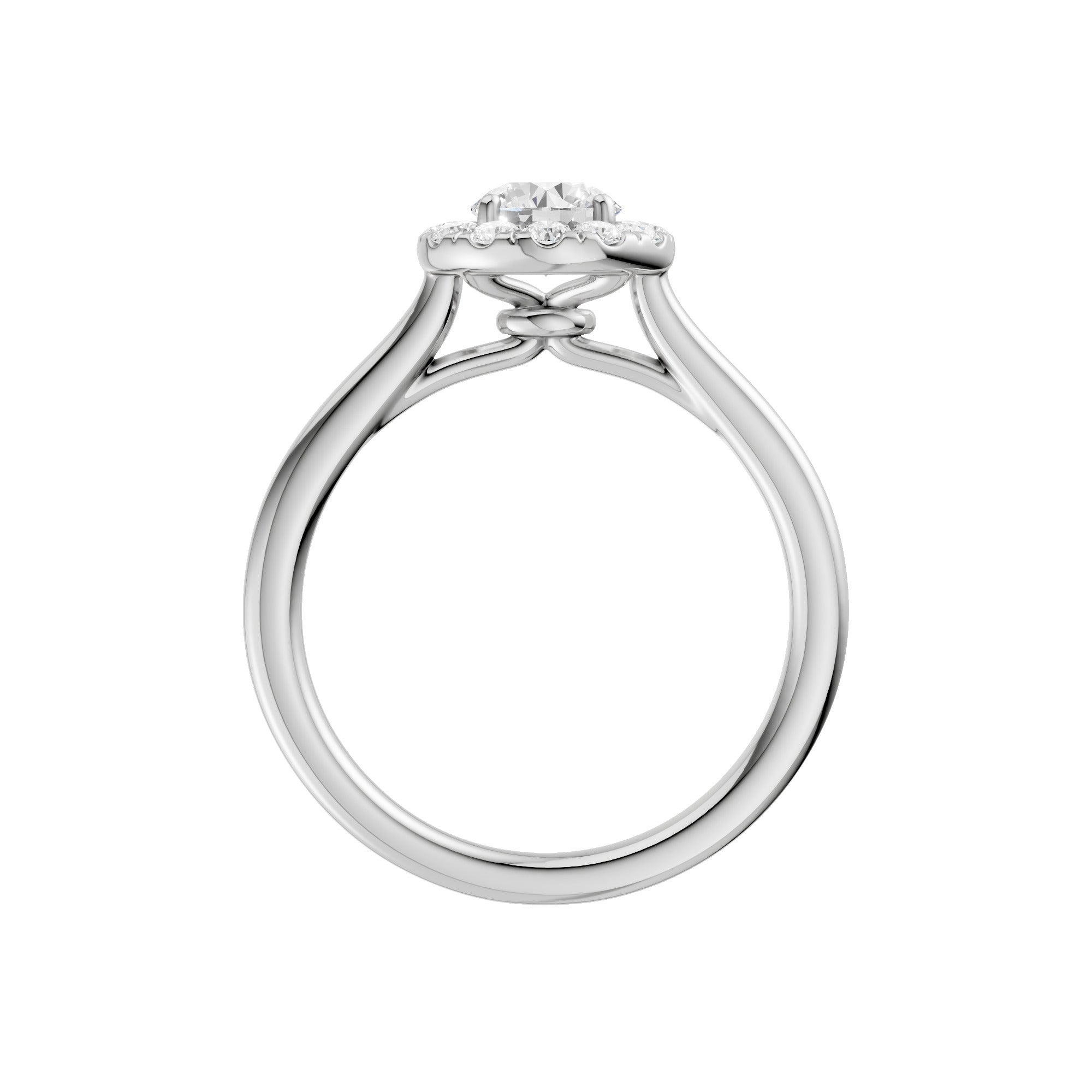 Lab-diamant rosettring 1,00 ct F/VS – 9K hvitt gull