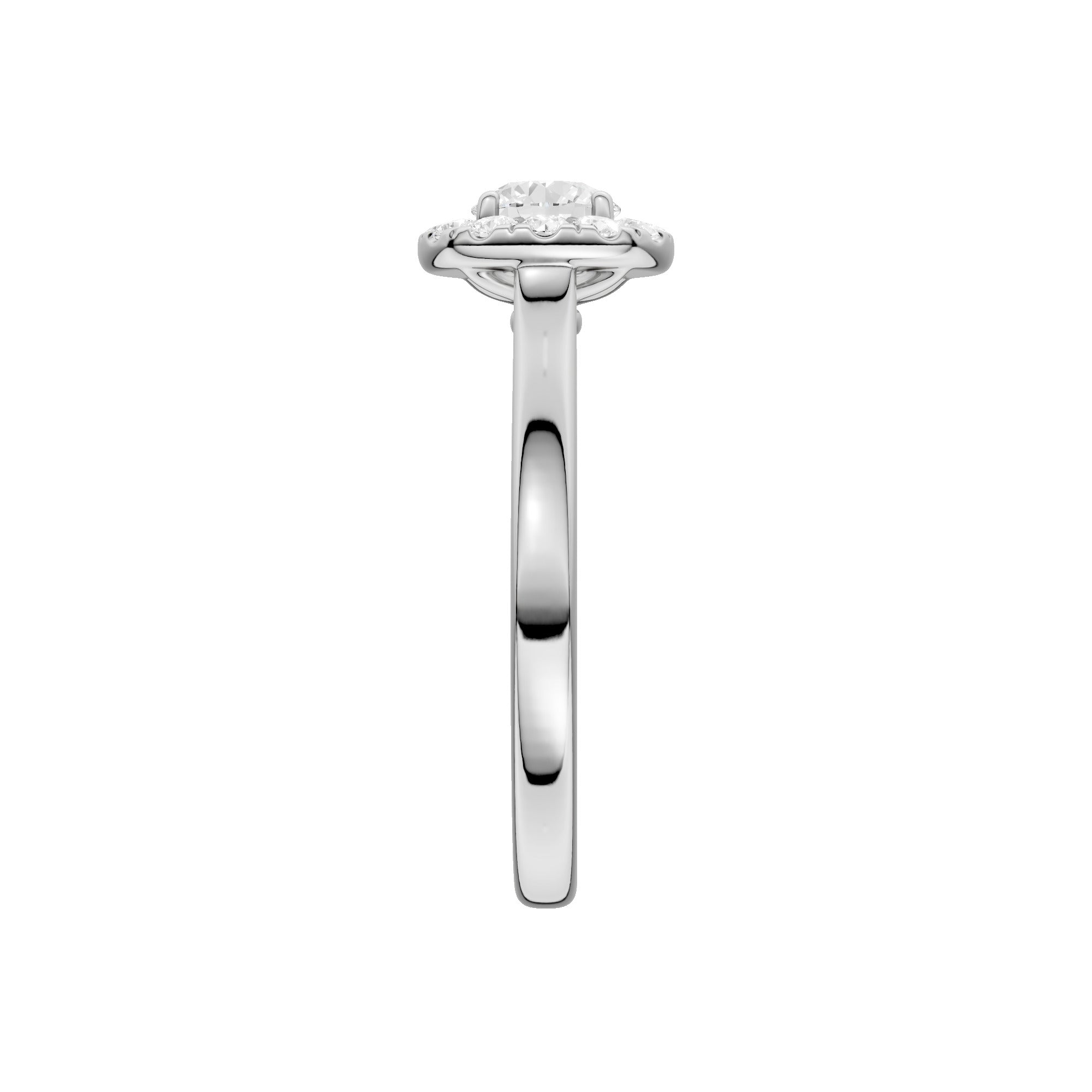 Lab-diamant rosettring 1,00 ct F/VS – 9K hvitt gull