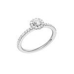 Lab-diamant rosettring med pavé 0,50 ct F/VS – 9K hvitt gull