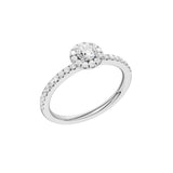 Lab-diamant rosettring med pavé 0,50 ct F/VS – 9K hvitt gull