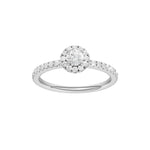 Lab-diamant rosettring med pavé 0,50 ct F/VS – 9K hvitt gull