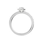 Lab-diamant rosettring med pavé 0,50 ct F/VS – 9K hvitt gull