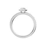 Lab-diamant rosettring med pavé 0,50 ct F/VS – 9K hvitt gull