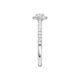 Lab-diamant rosettring med pavé 0,50 ct F/VS – 9K hvitt gull