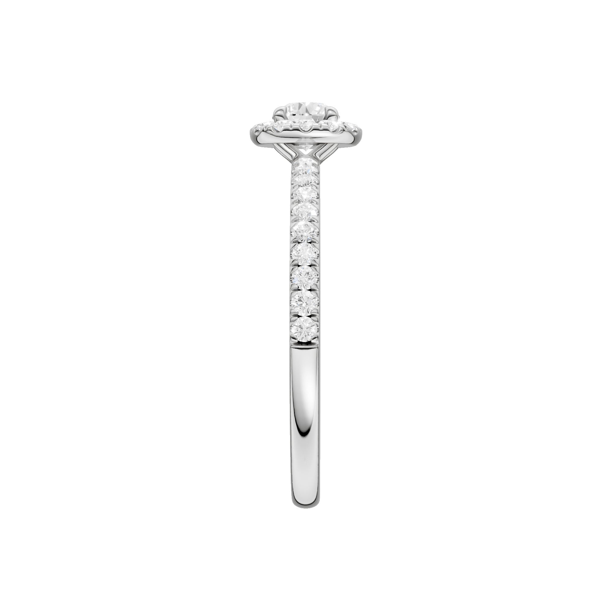 Lab-diamant rosettring med pavé 0,50 ct F/VS – 9K hvitt gull