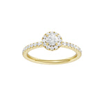 Lab-diamant rosettring med pavé 0,50 ct F/VS – 9K gult gull