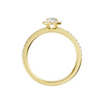 Lab-diamant rosettring med pavé 0,50 ct F/VS – 9K gult gull