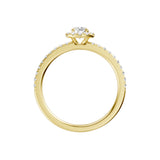 Lab-diamant rosettring med pavé 0,50 ct F/VS – 9K gult gull