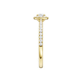 Lab-diamant rosettring med pavé 0,50 ct F/VS – 9K gult gull