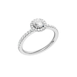 Lab-diamant rosettring med pavé 0,75 ct F/VS – 9K hvitt gull