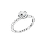 Lab-diamant rosettring med pavé 0,75 ct F/VS – 9K hvitt gull