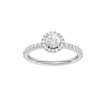 Lab-diamant rosettring med pavé 0,75 ct F/VS – 9K hvitt gull
