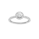 Lab-diamant rosettring med pavé 0,75 ct F/VS – 9K hvitt gull