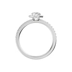 Lab-diamant rosettring med pavé 0,75 ct F/VS – 9K hvitt gull