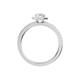 Lab-diamant rosettring med pavé 0,75 ct F/VS – 9K hvitt gull