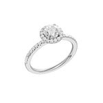 Lab-diamant rosettring med pavé 1,00 ct F/VS – 9K hvitt gull
