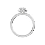 Lab-diamant rosettring med pavé 1,00 ct F/VS – 9K hvitt gull