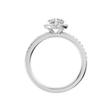 Lab-diamant rosettring med pavé 1,00 ct F/VS – 9K hvitt gull
