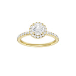 Lab-diamant rosettring med pavé 1,00 ct F/VS – 9K gult gull
