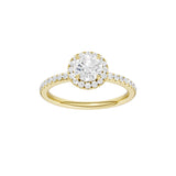 Lab-diamant rosettring med pavé 1,00 ct F/VS – 9K gult gull