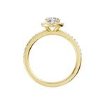 Lab-diamant rosettring med pavé 1,00 ct F/VS – 9K gult gull