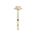 Lab-diamant rosettring med pavé 1,00 ct F/VS – 9K gult gull