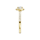 Lab-diamant rosettring med pavé 1,00 ct F/VS – 9K gult gull