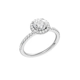 Lab-diamant rosettring med pavé 1,25 ct F/VS – 9K hvitt gull