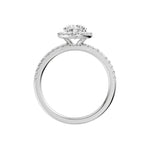 Lab-diamant rosettring med pavé 1,25 ct F/VS – 9K hvitt gull